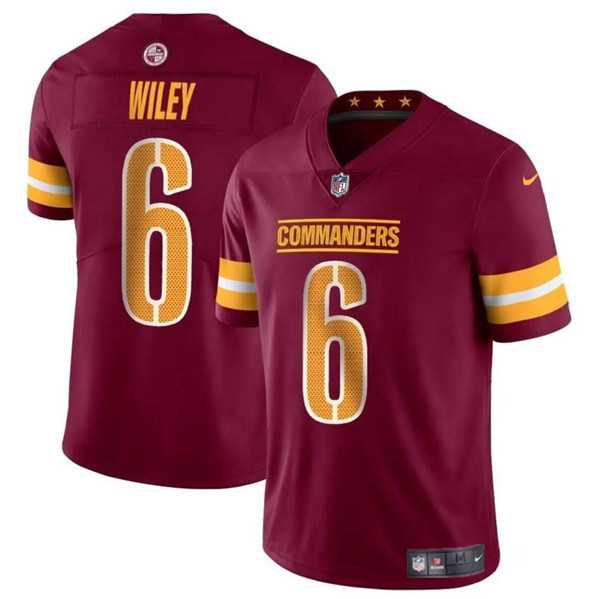 Men & Women & Youth Washington Commanders #6 Michael Wiley Burgundy 2024 Vapor Limited Football Stitched Jersey